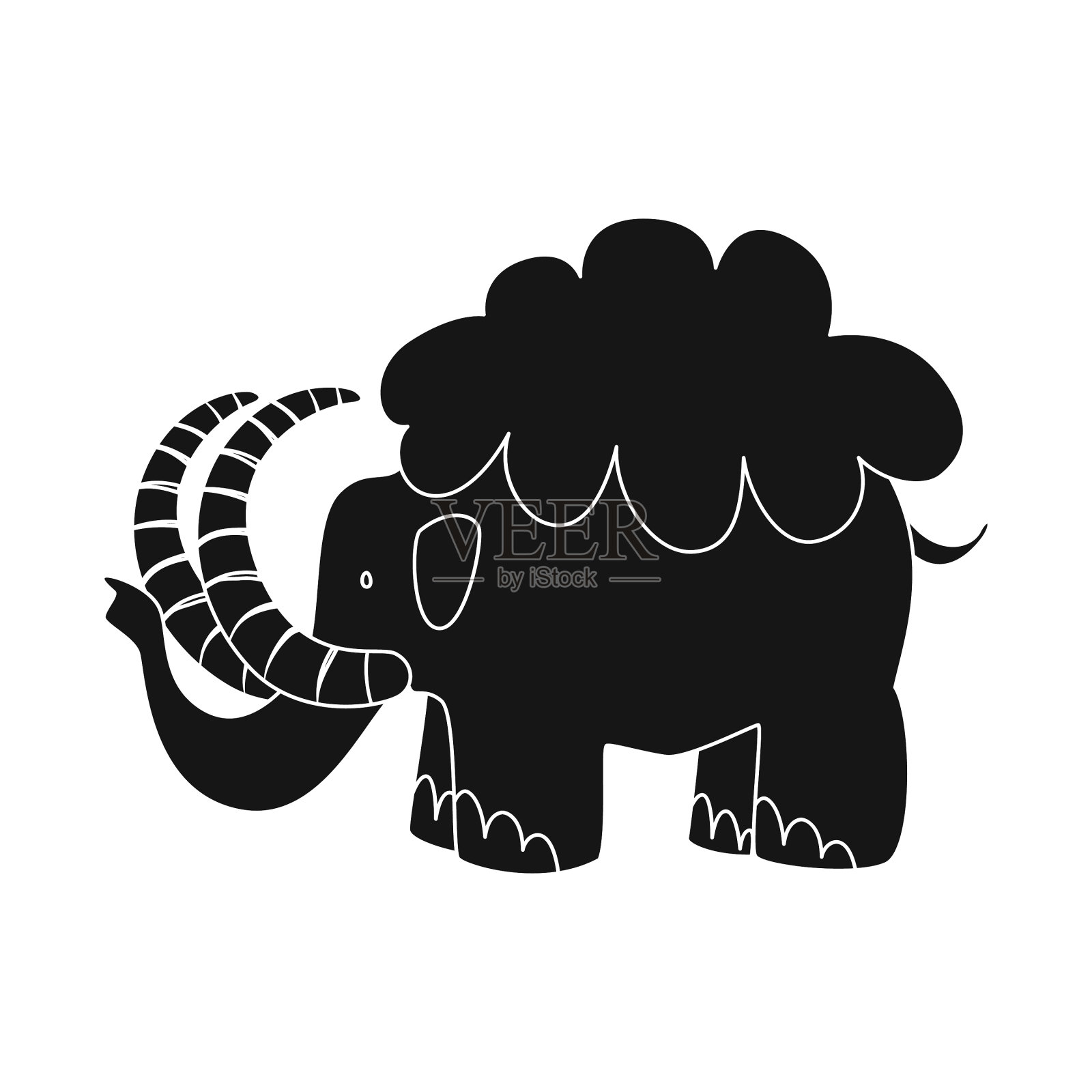 孤立对象猛犸和动物图标设计元素图片