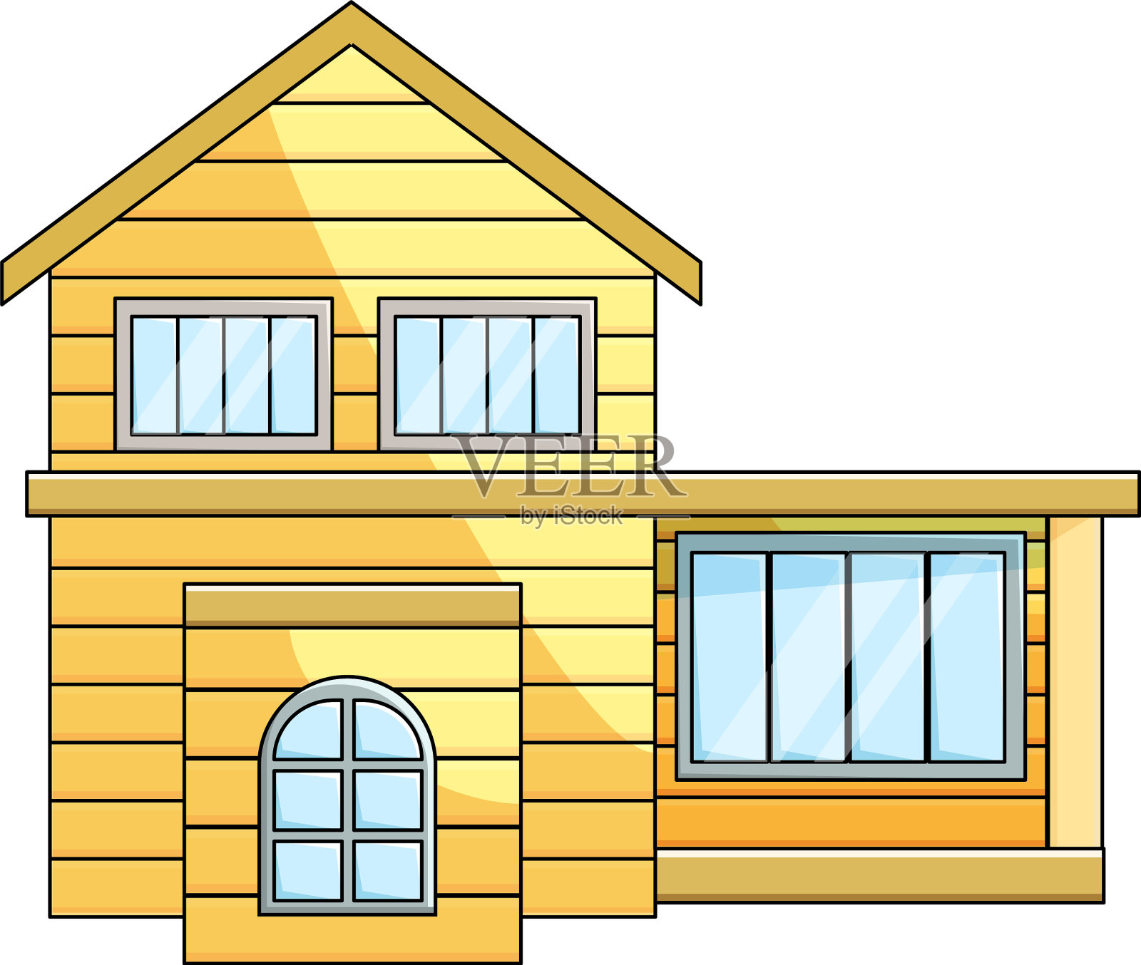 正面的木制生态房子外部农村设计元素图片