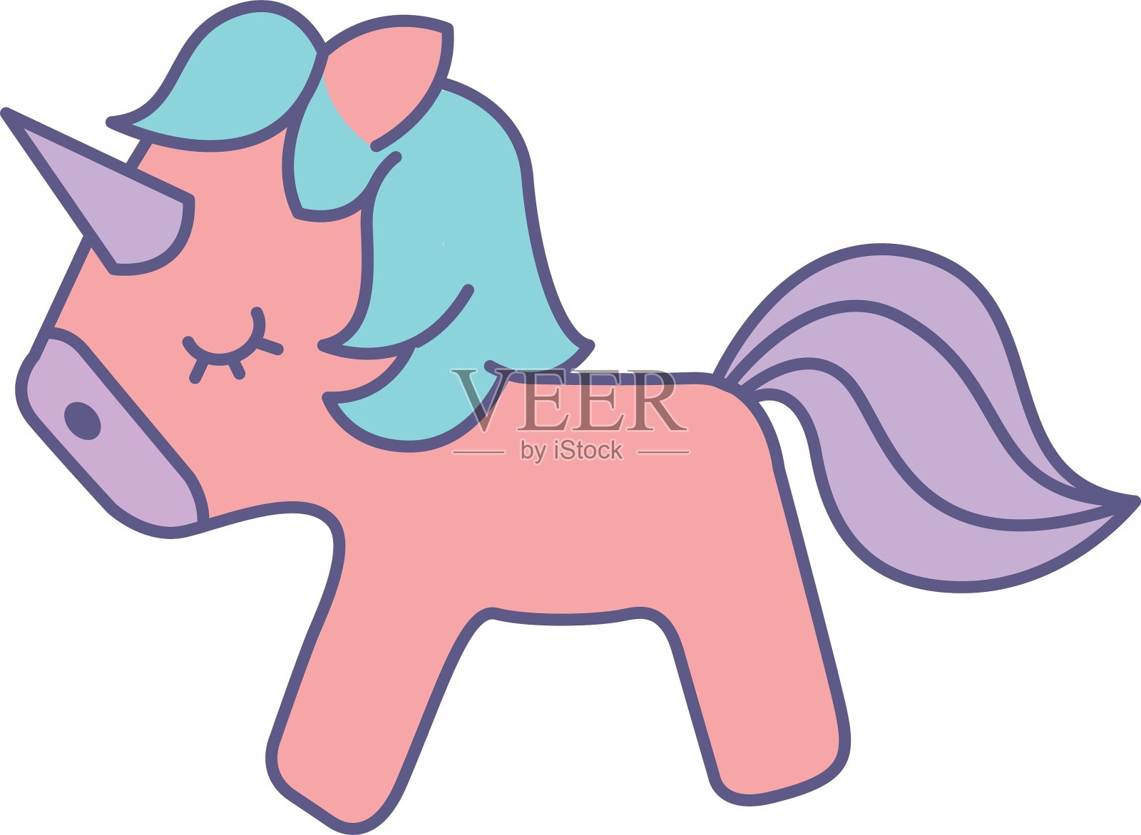 可爱的幻想独角兽图标设计元素图片