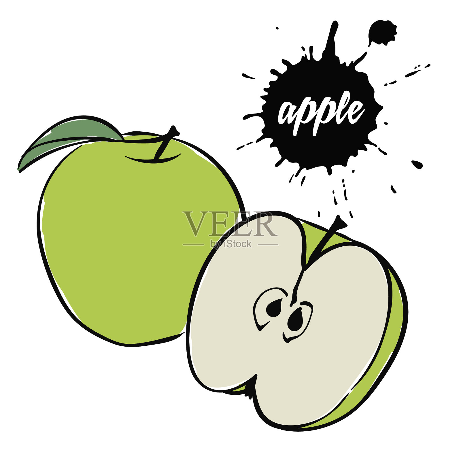 青苹果水果设计元素图片