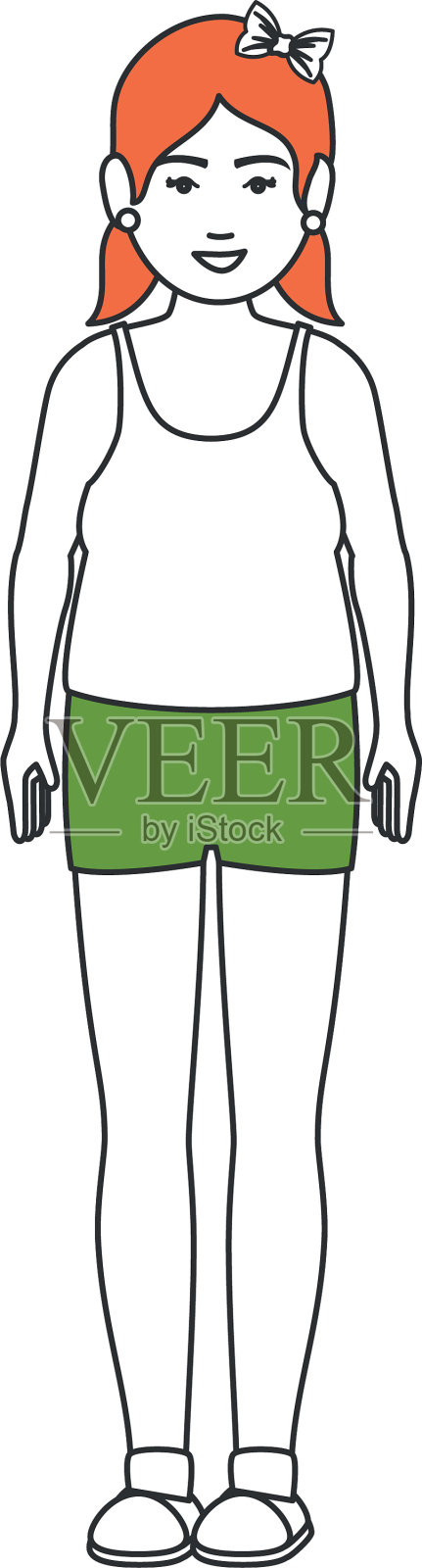 穿着运动服的胖女人设计元素图片