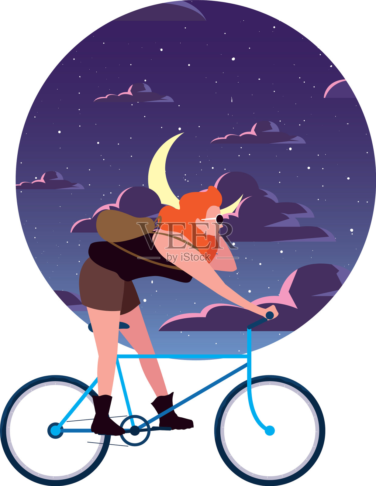 人们骑自行车活动形象设计元素图片