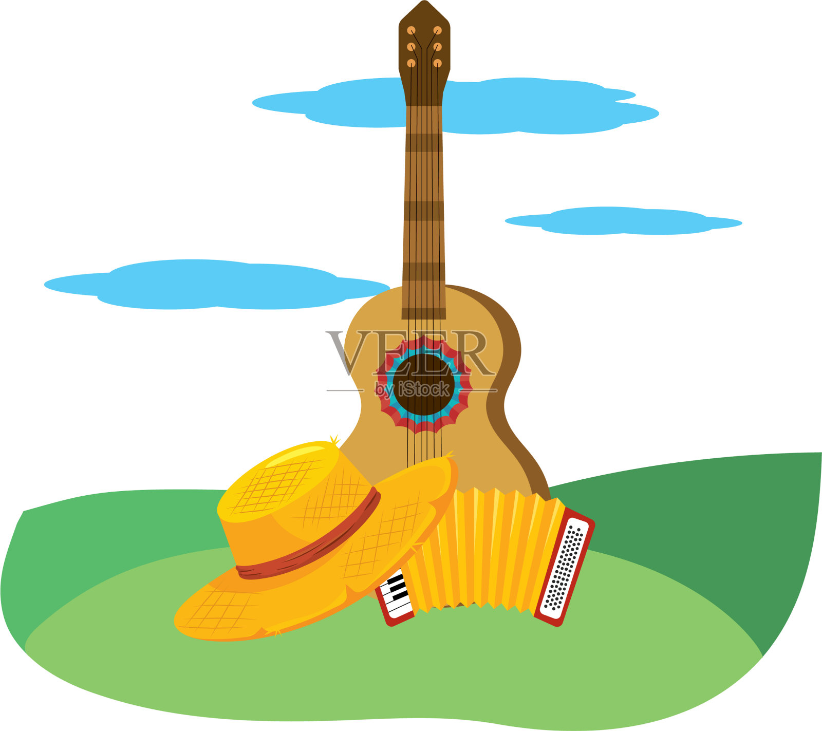 音乐instruements卡通设计元素图片