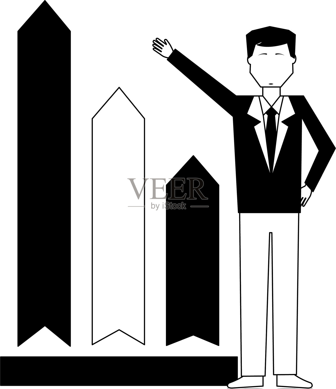 商人以图形统计头像人物设计元素图片