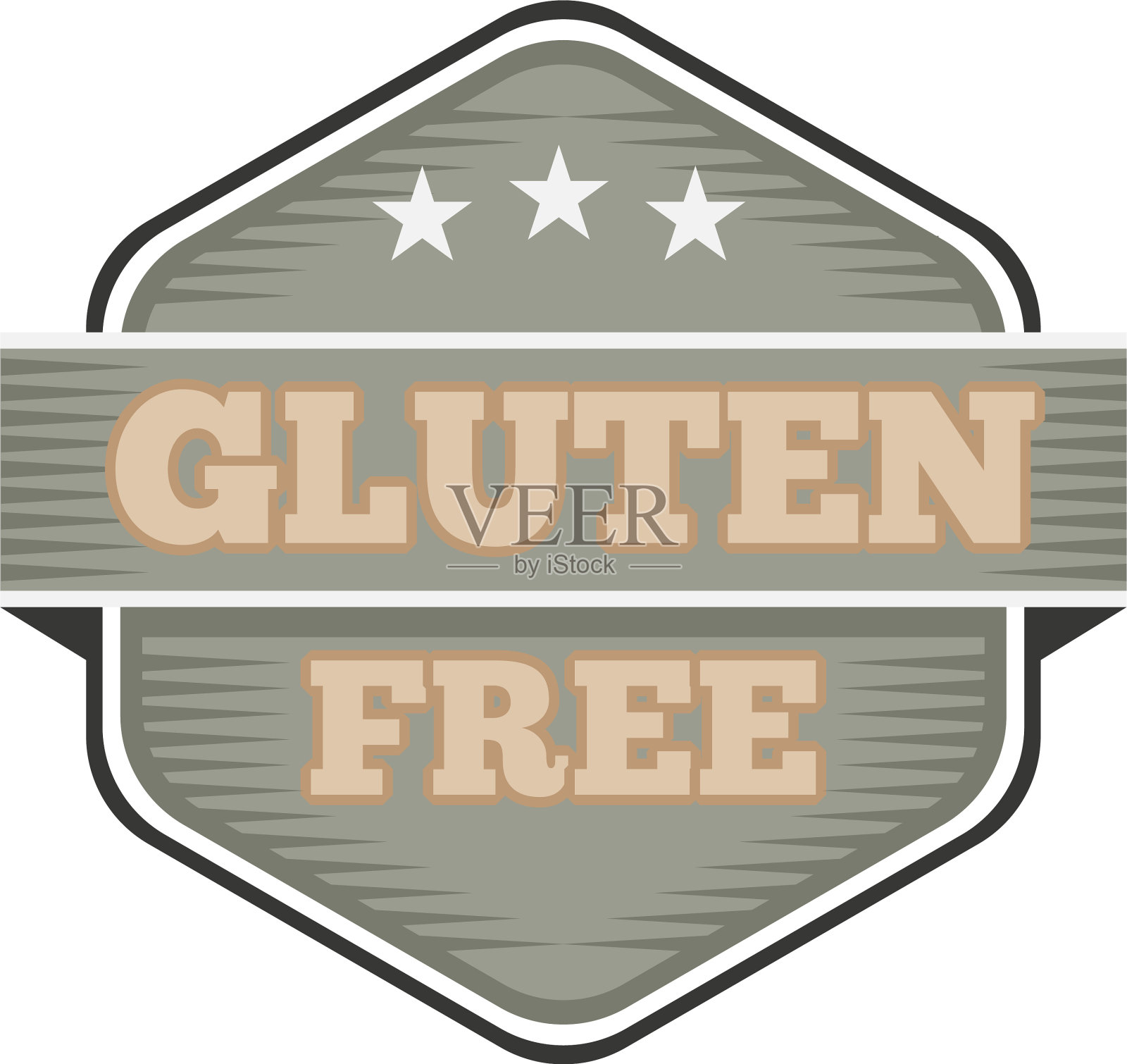 老式的无谷蛋白徽章标志或图标设计元素图片