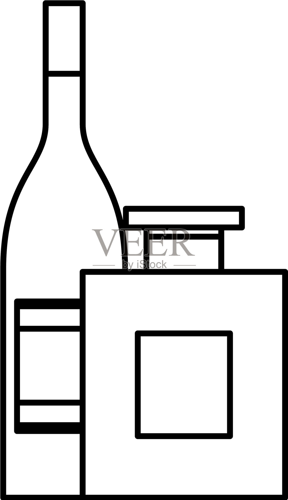 两瓶酒隔离设计图标素材