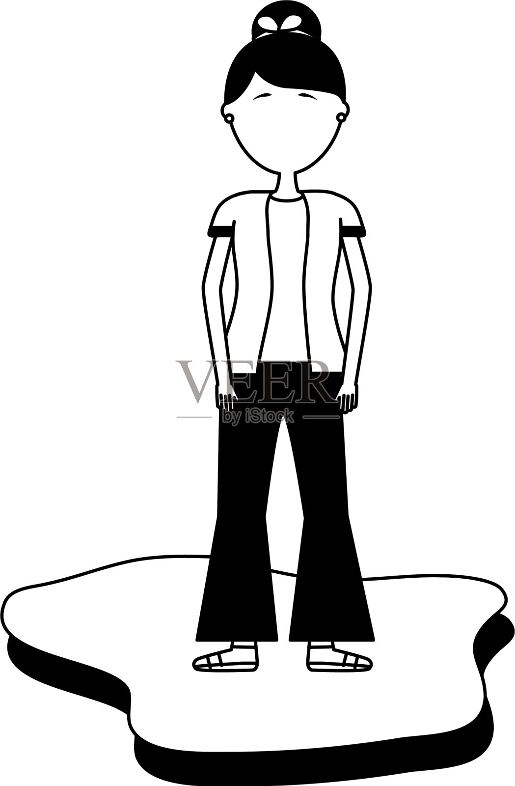 站在户外的女人形象设计元素图片