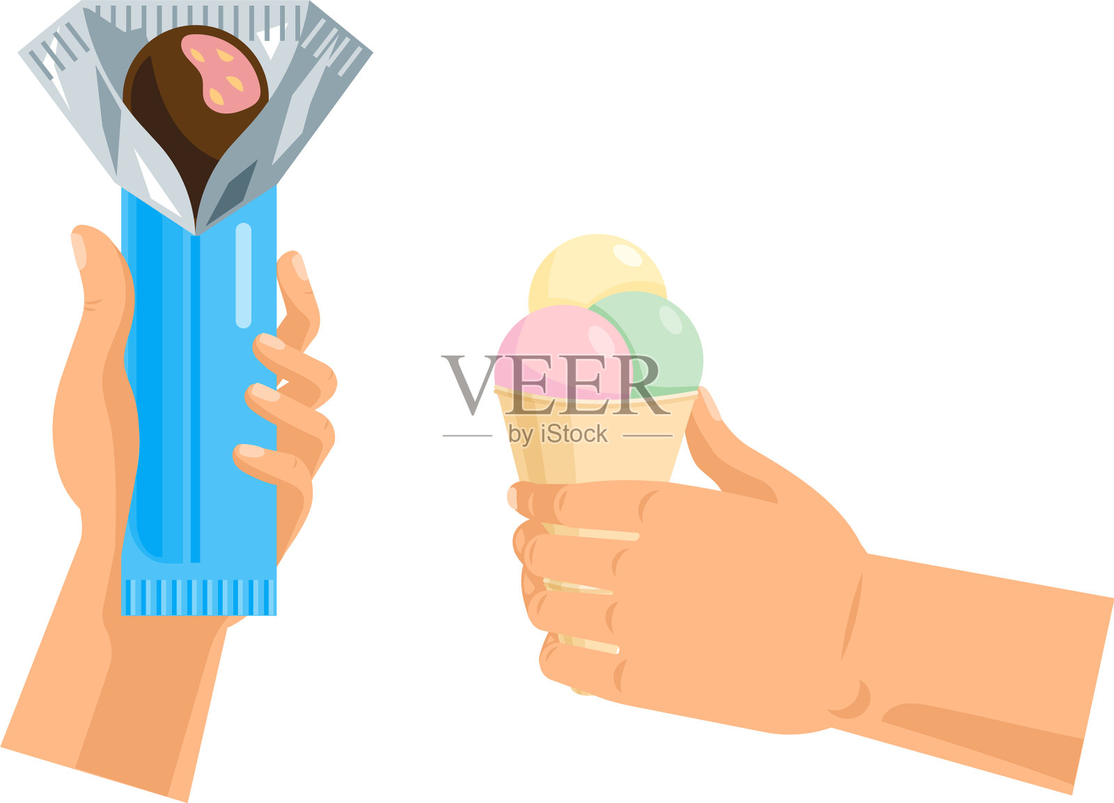 手伸出甜蜜的蛋糕手臂设计元素图片