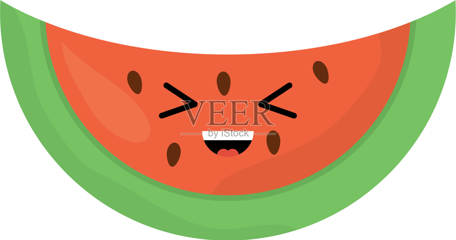 美味的西瓜水果卡哇伊性格设计元素图片