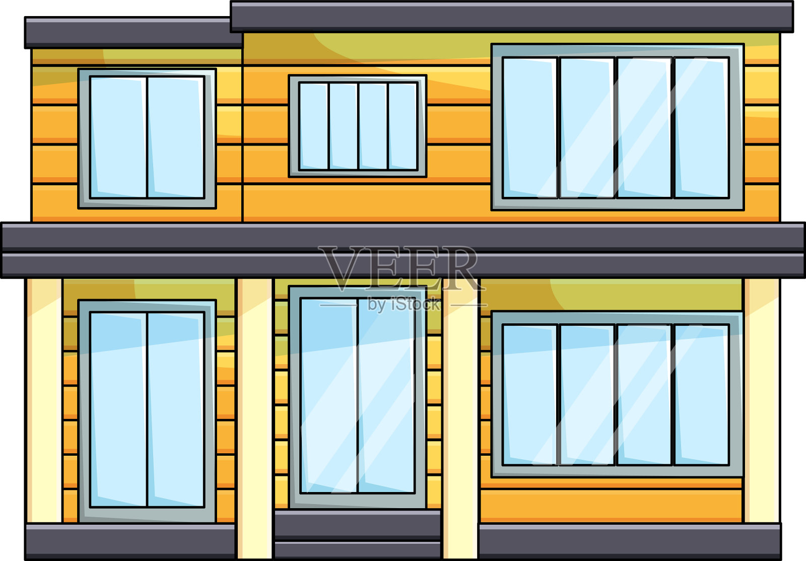 现代木制生态住宅外观正面与设计元素图片