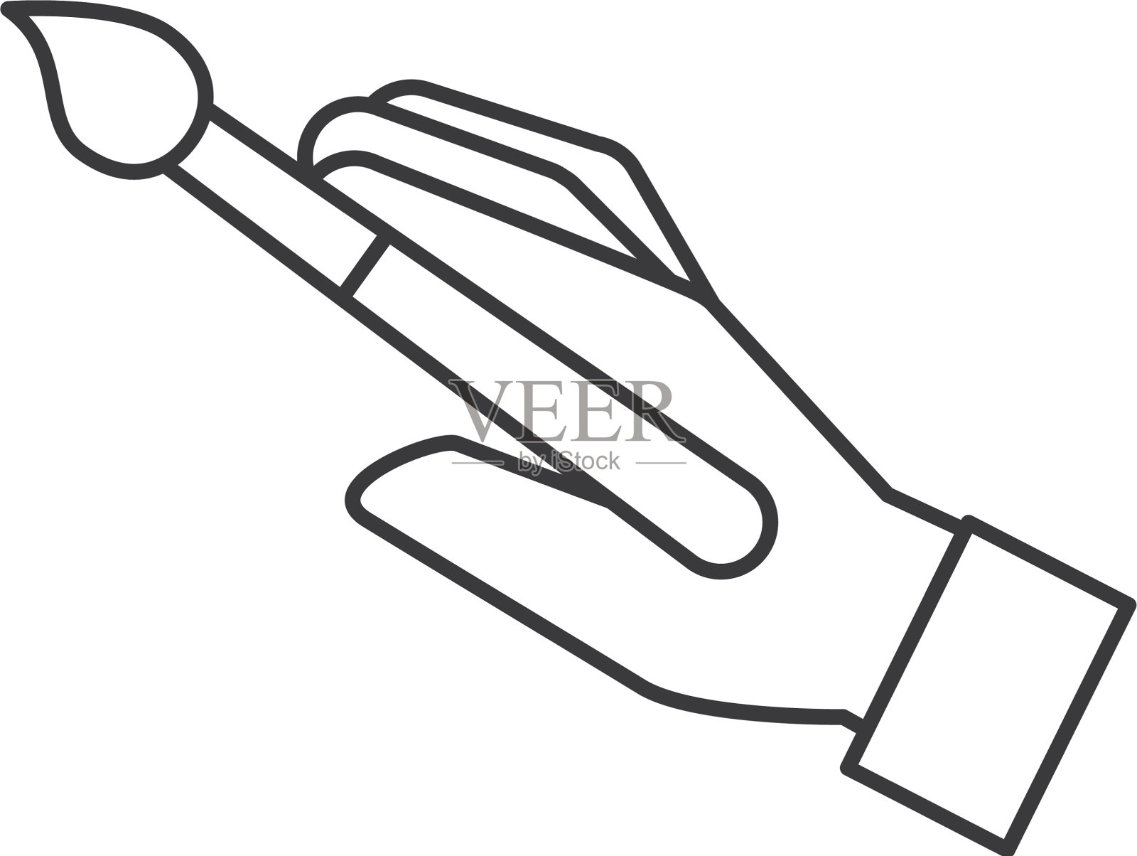 图形设计师手用画笔工具设计元素图片