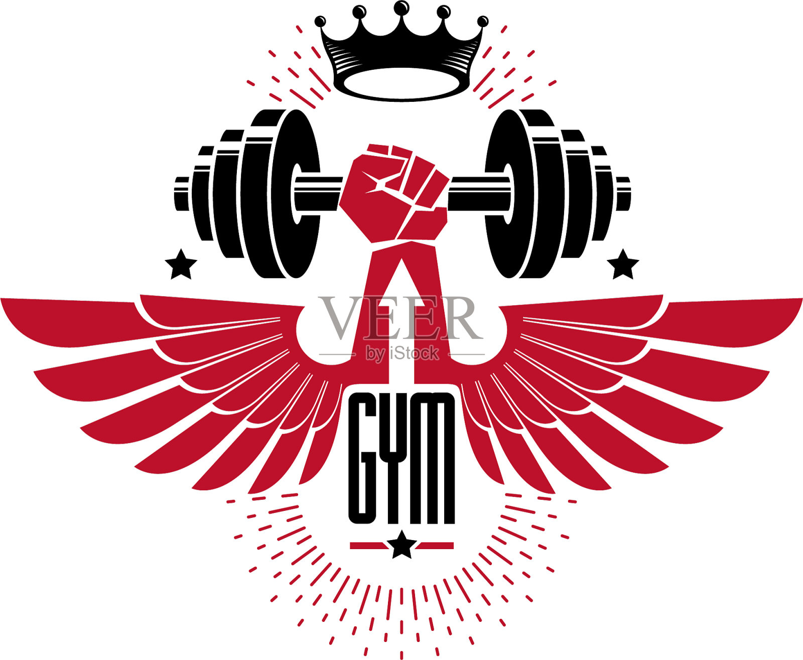 健身举重馆招牌式运动设计元素图片