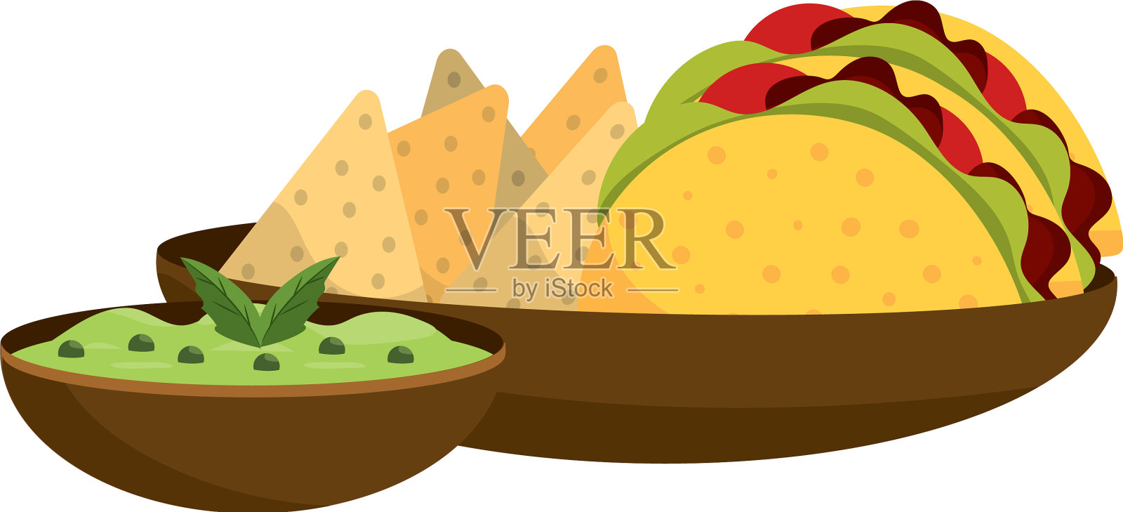 美味墨西哥美食卡通设计元素图片