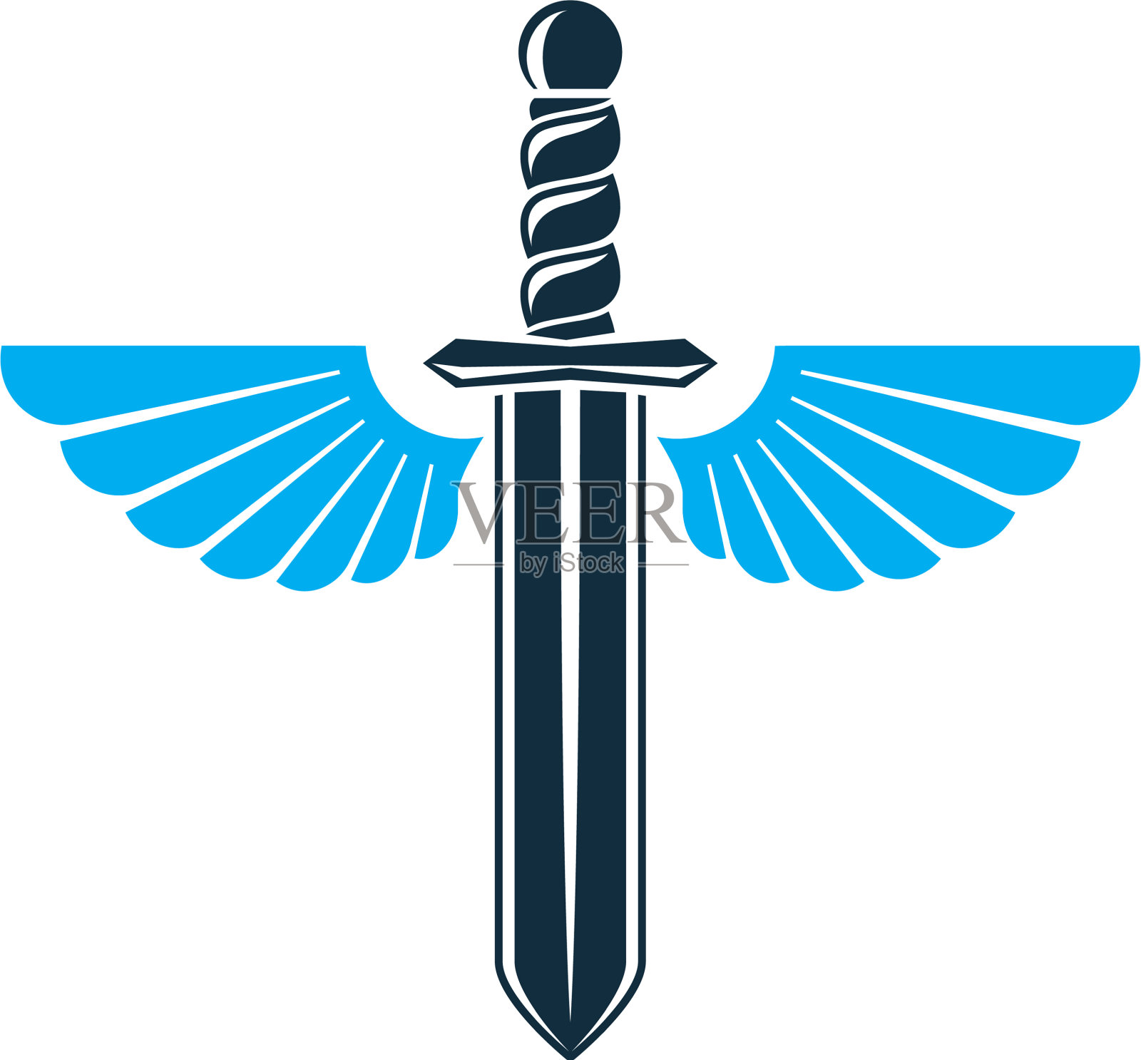 剑的图形创造与鸟的翅膀战斗设计元素图片