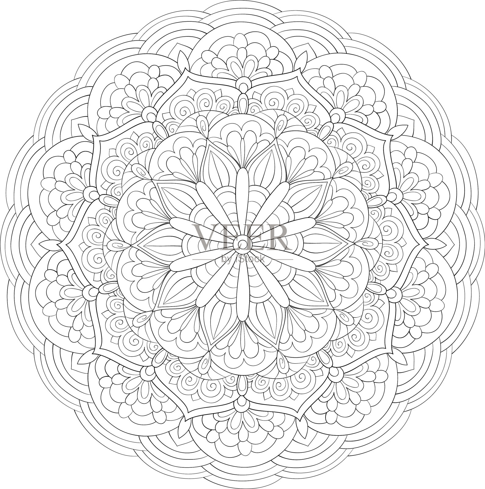 成人涂色书册一幅禅宗曼陀罗图像设计元素图片