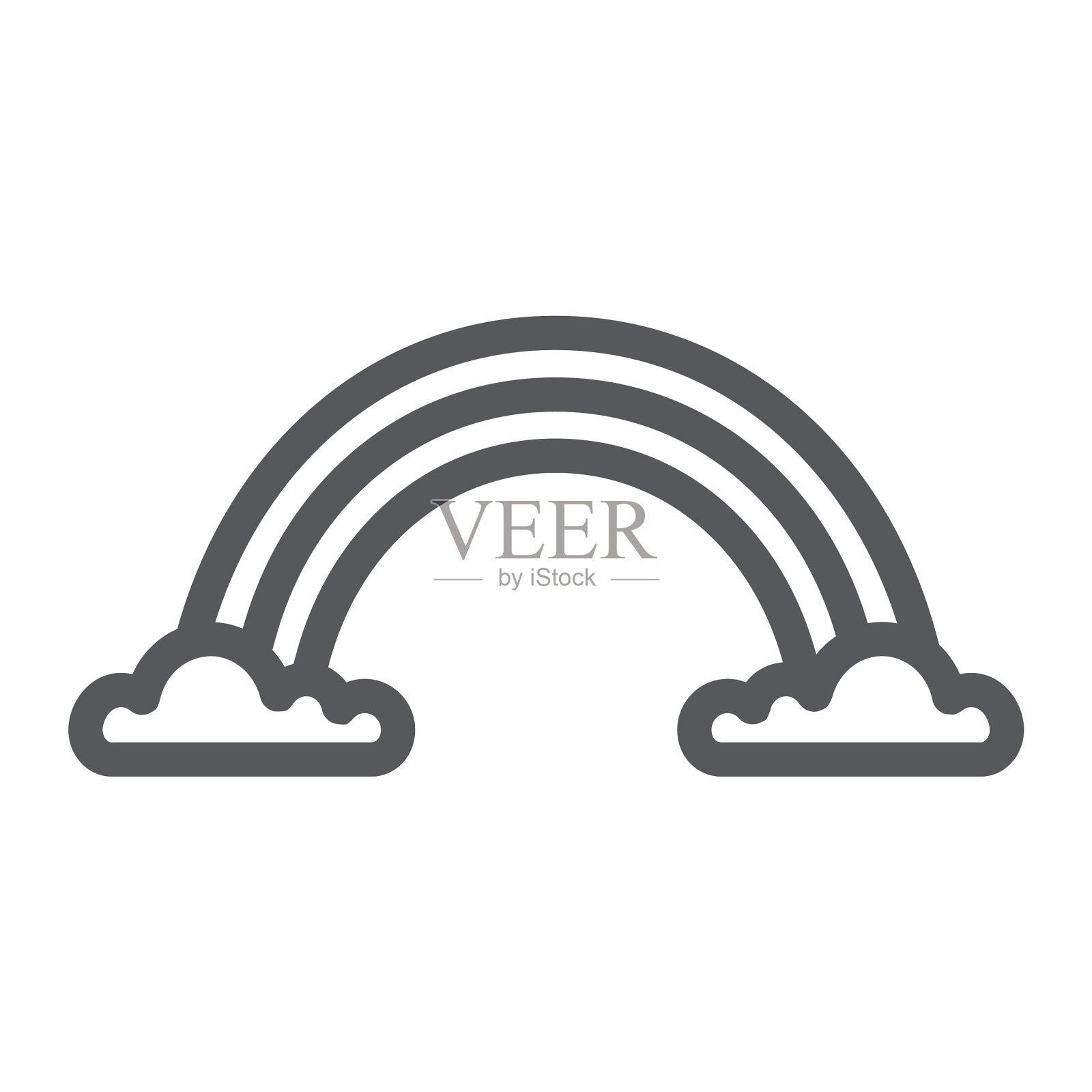 彩虹线图标天气和气候彩虹上图标素材