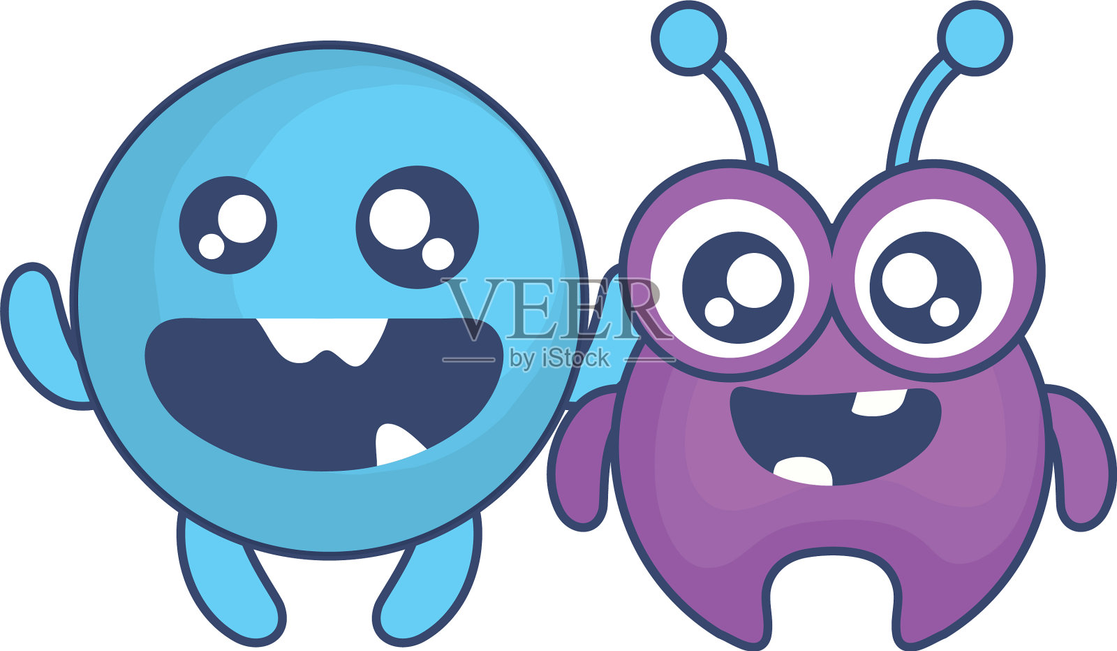 疯狂的怪物和漫画人物配对设计元素图片