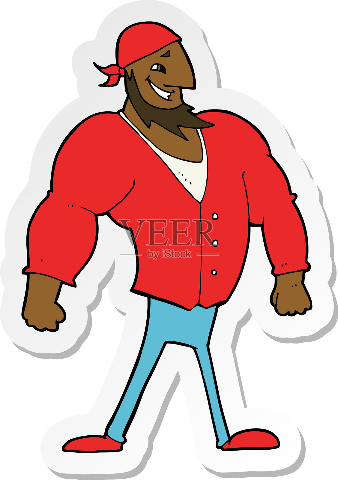 一个卡通水手的贴纸设计元素图片