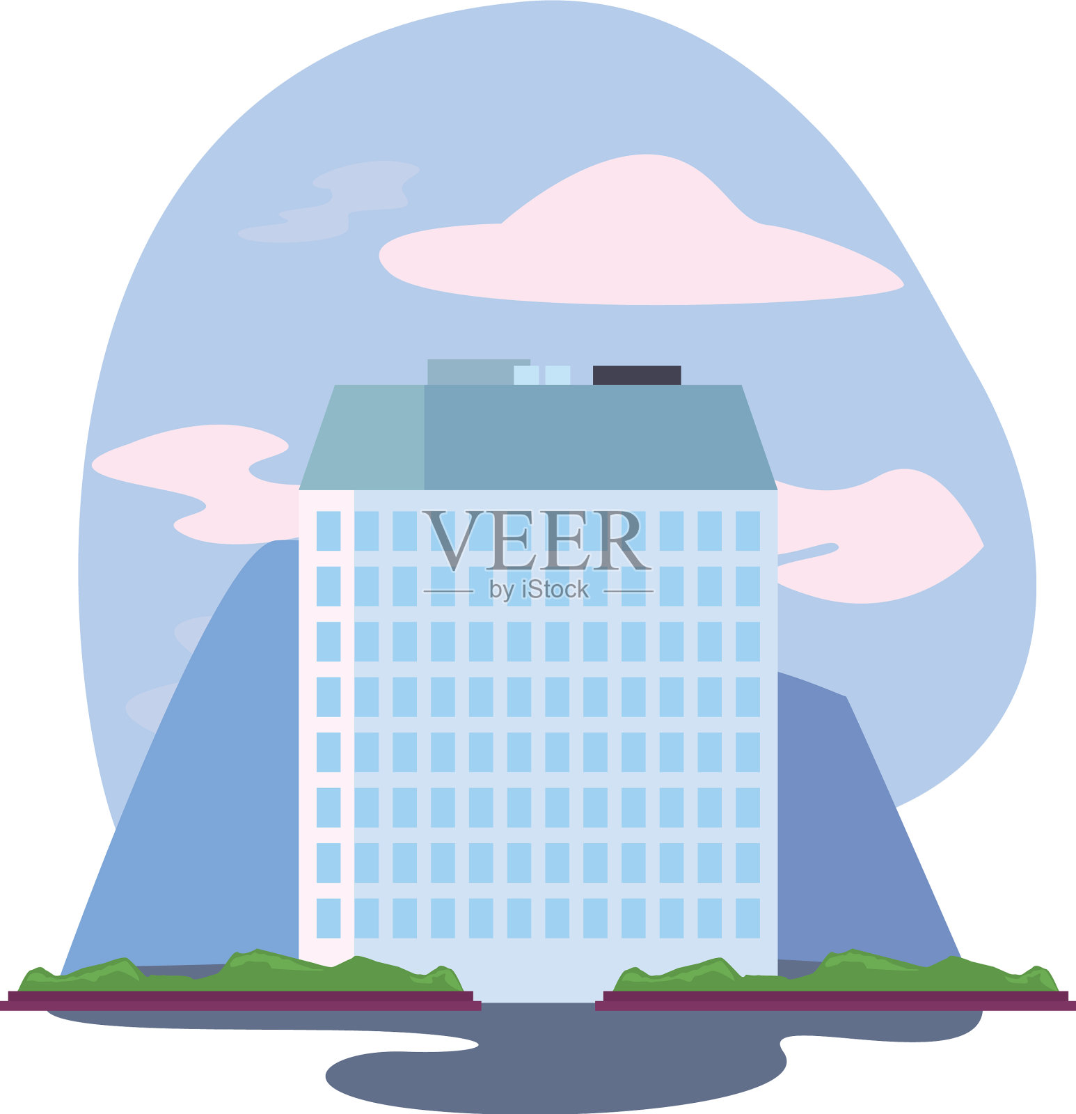 未来建筑城市塔图标设计元素图片