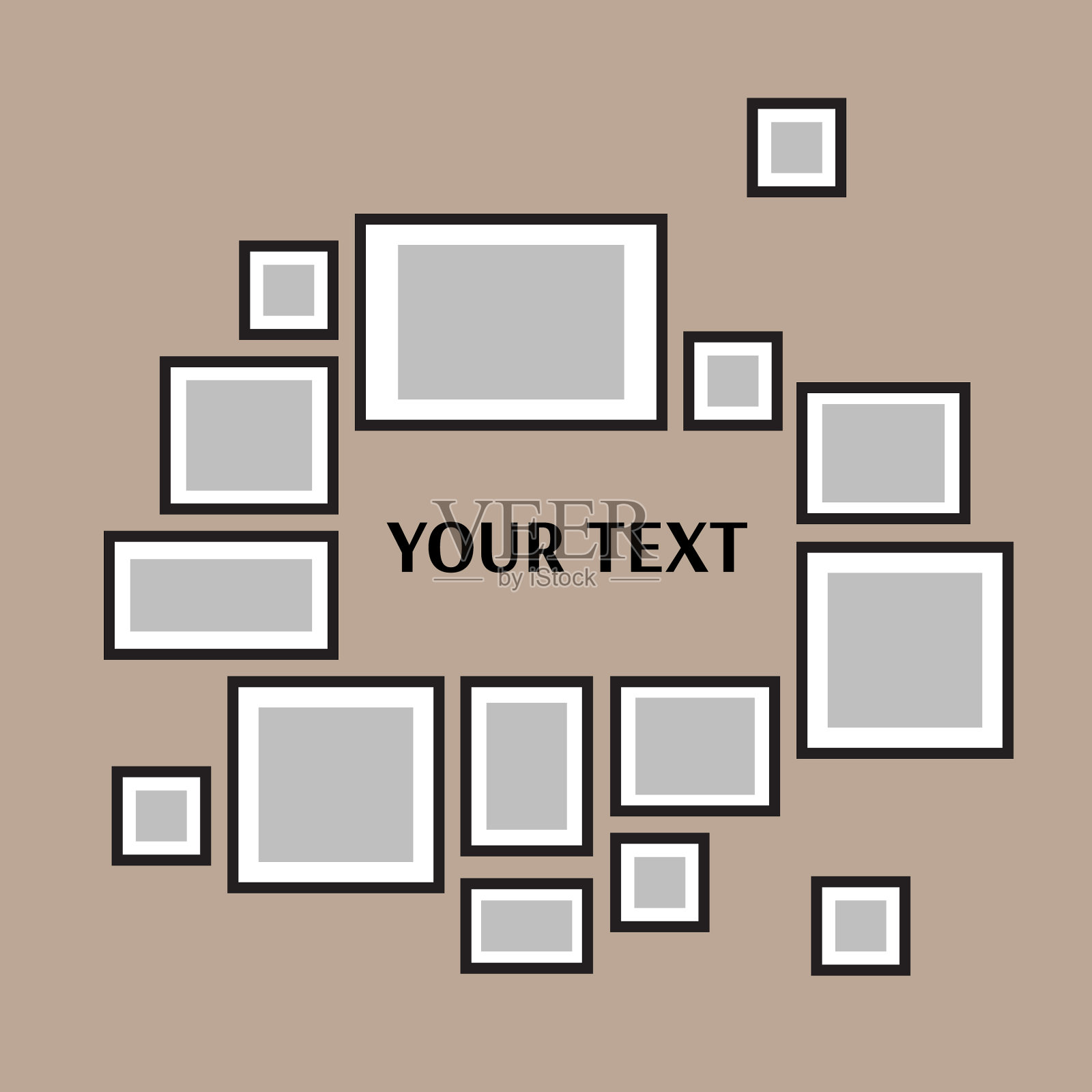 拼贴十五帧照片的部分或图片设计模板素材