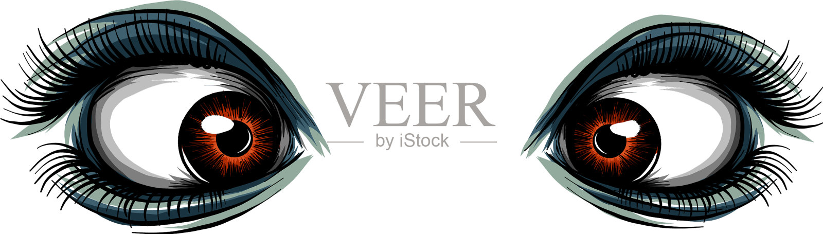 鲜艳的红色女人的眼睛设计元素图片