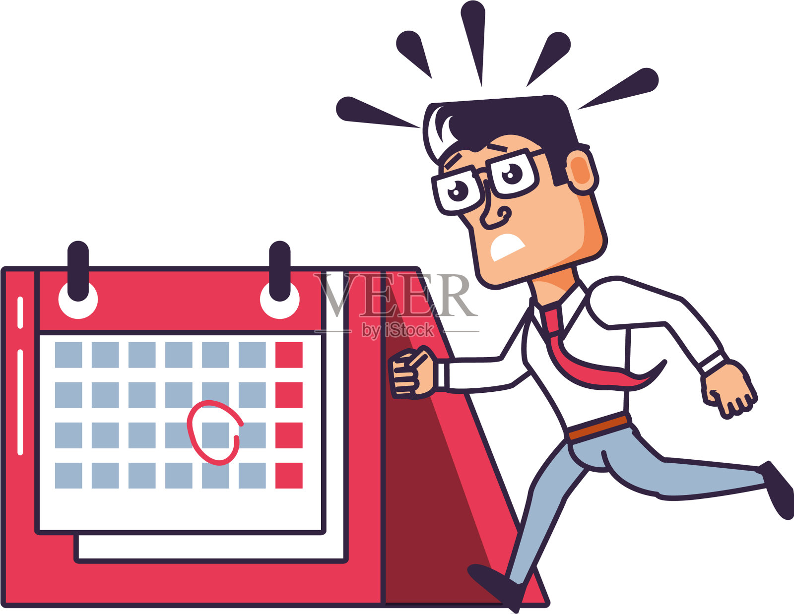 商人运行日历提醒设计元素图片