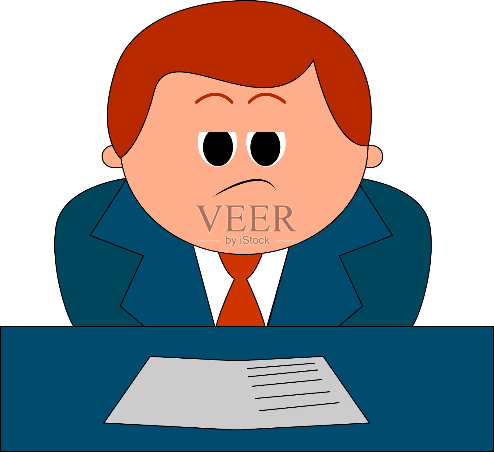 白色背景下无聊的办公室职员设计元素图片