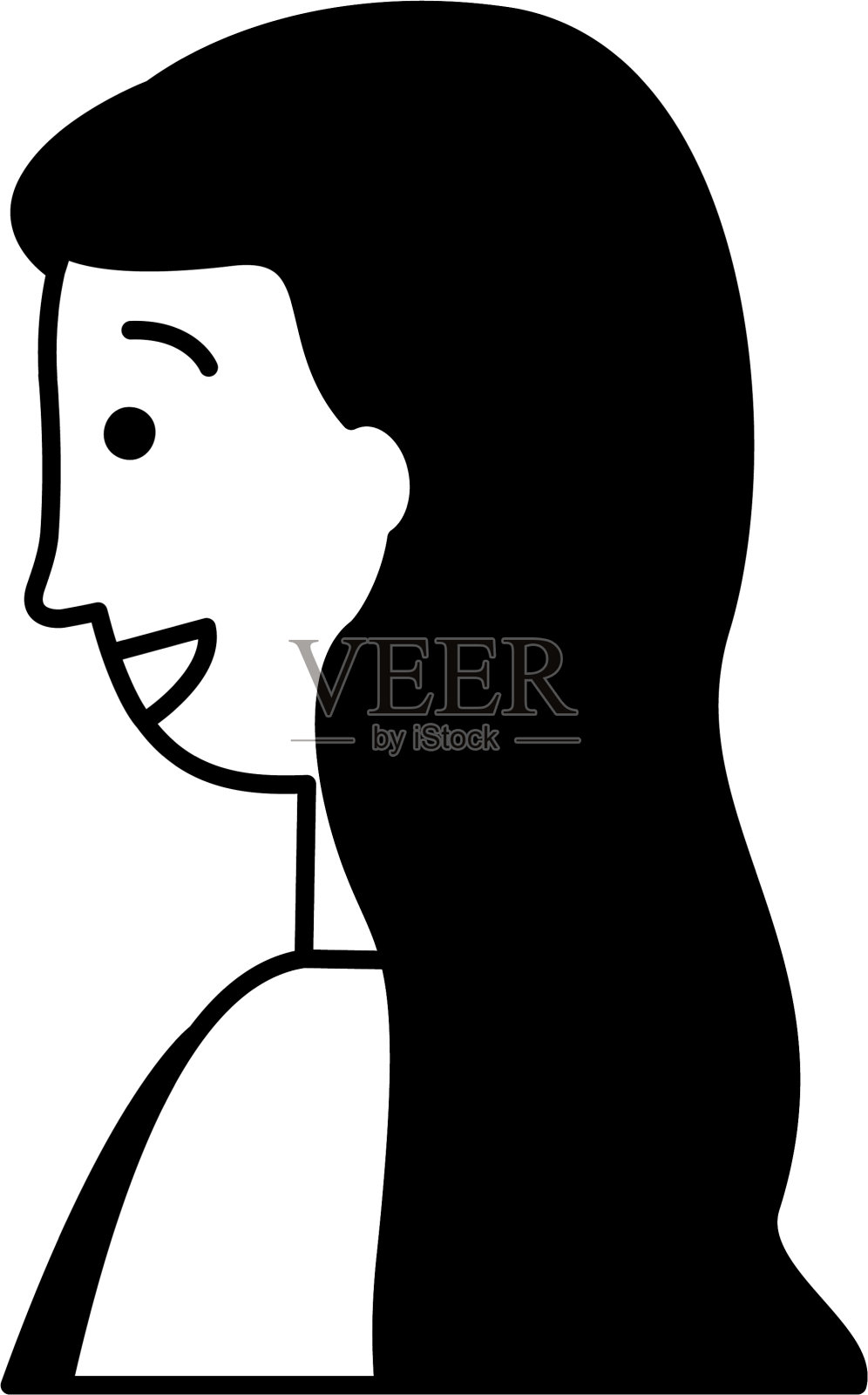 肖像女人的性格在白色的背景设计元素图片