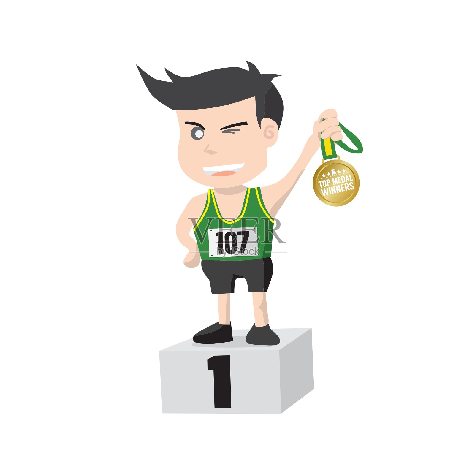 赛跑运动员展示金牌得主设计元素图片