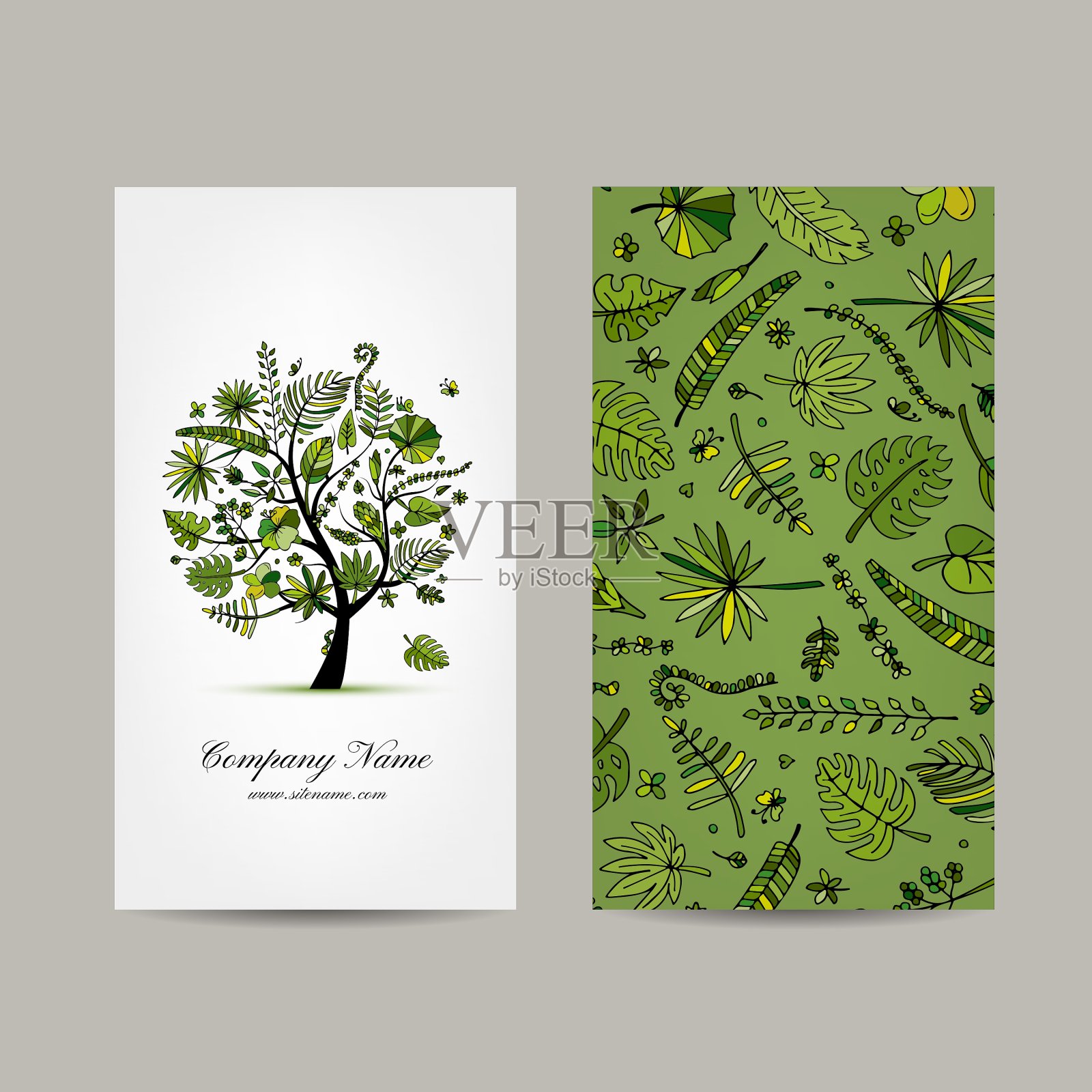 名片收集热带树种设计设计模板素材