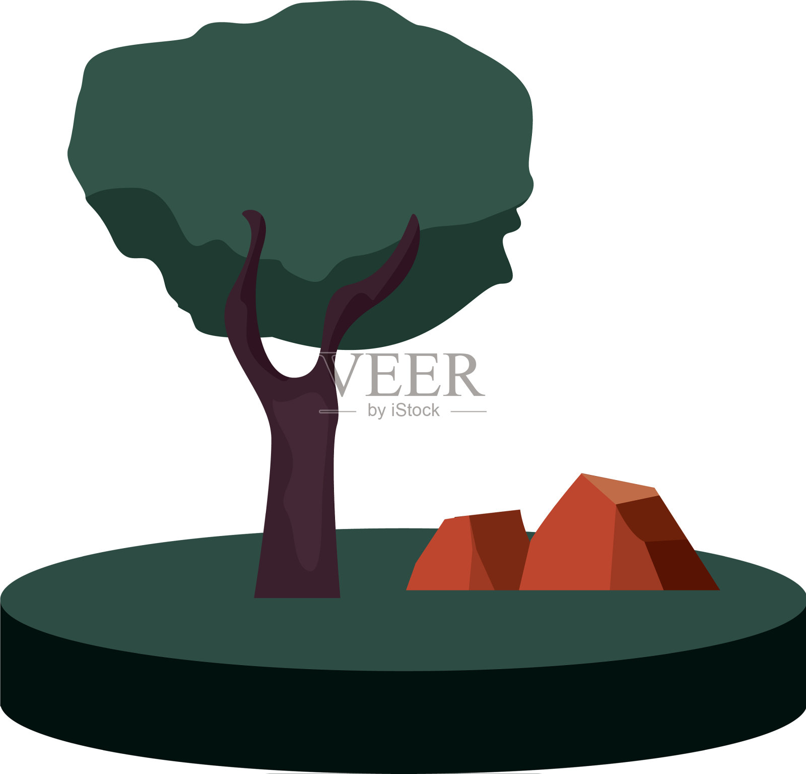 户外树木森林在白色的背景设计元素图片