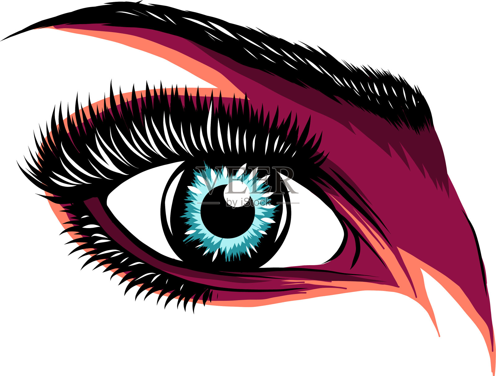 鲜艳的紫色女人的眼睛设计元素图片