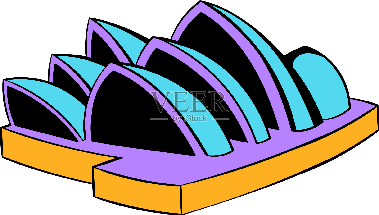 悉尼歌剧院图标卡通设计元素图片