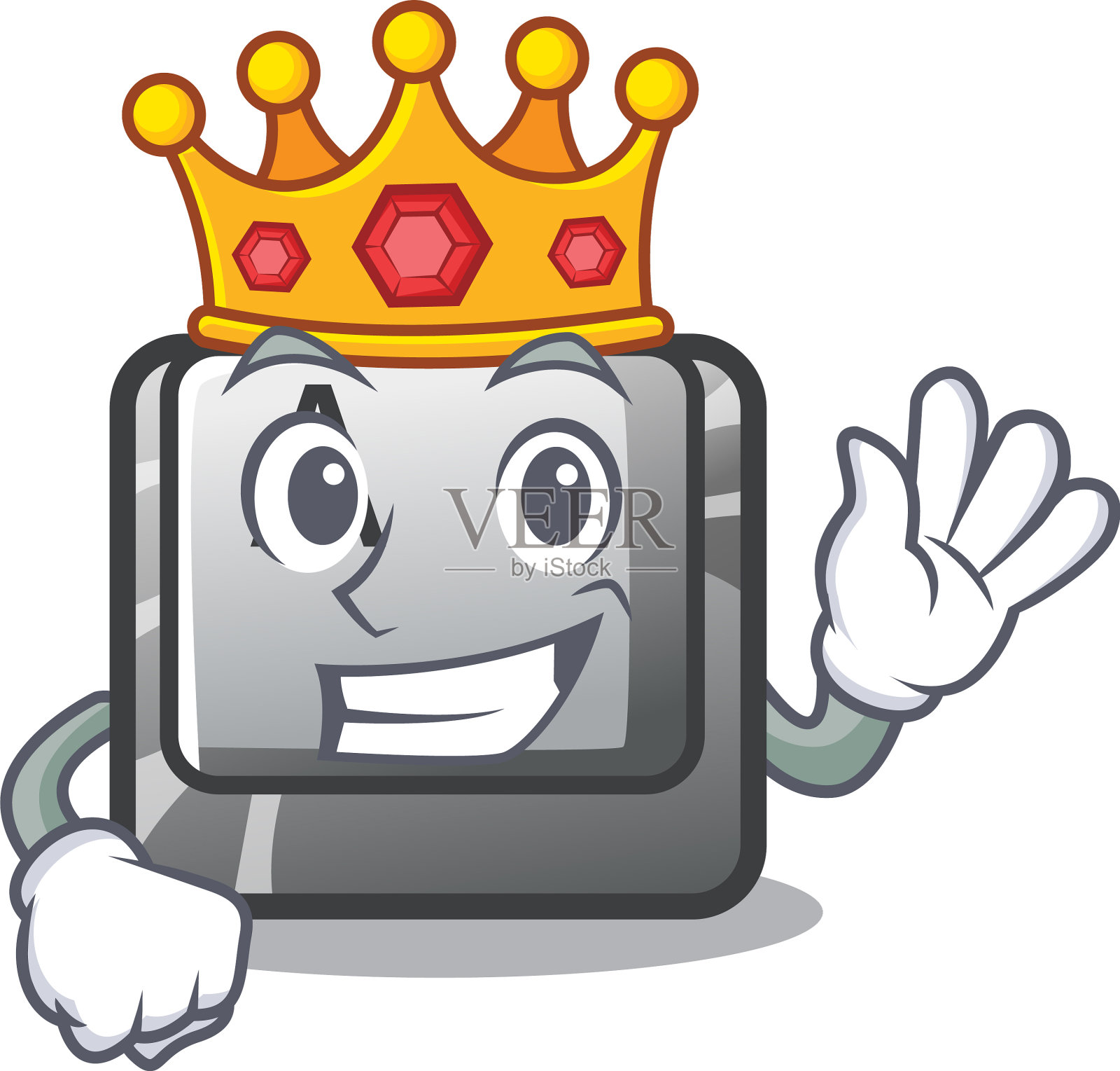 一个按钮连着一个卡通键盘设计元素图片