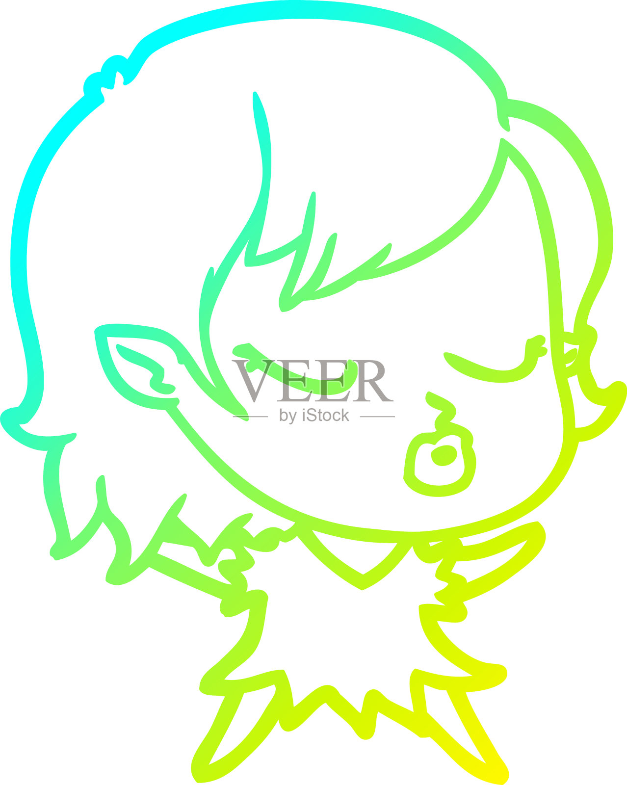 冷梯度线画可爱的卡通吸血鬼设计元素图片