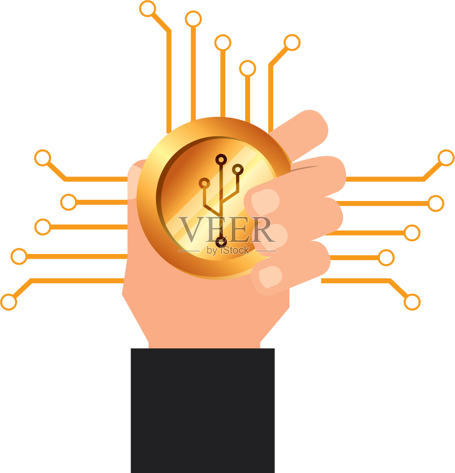 比特币cryptocurrency fintech设计元素图片