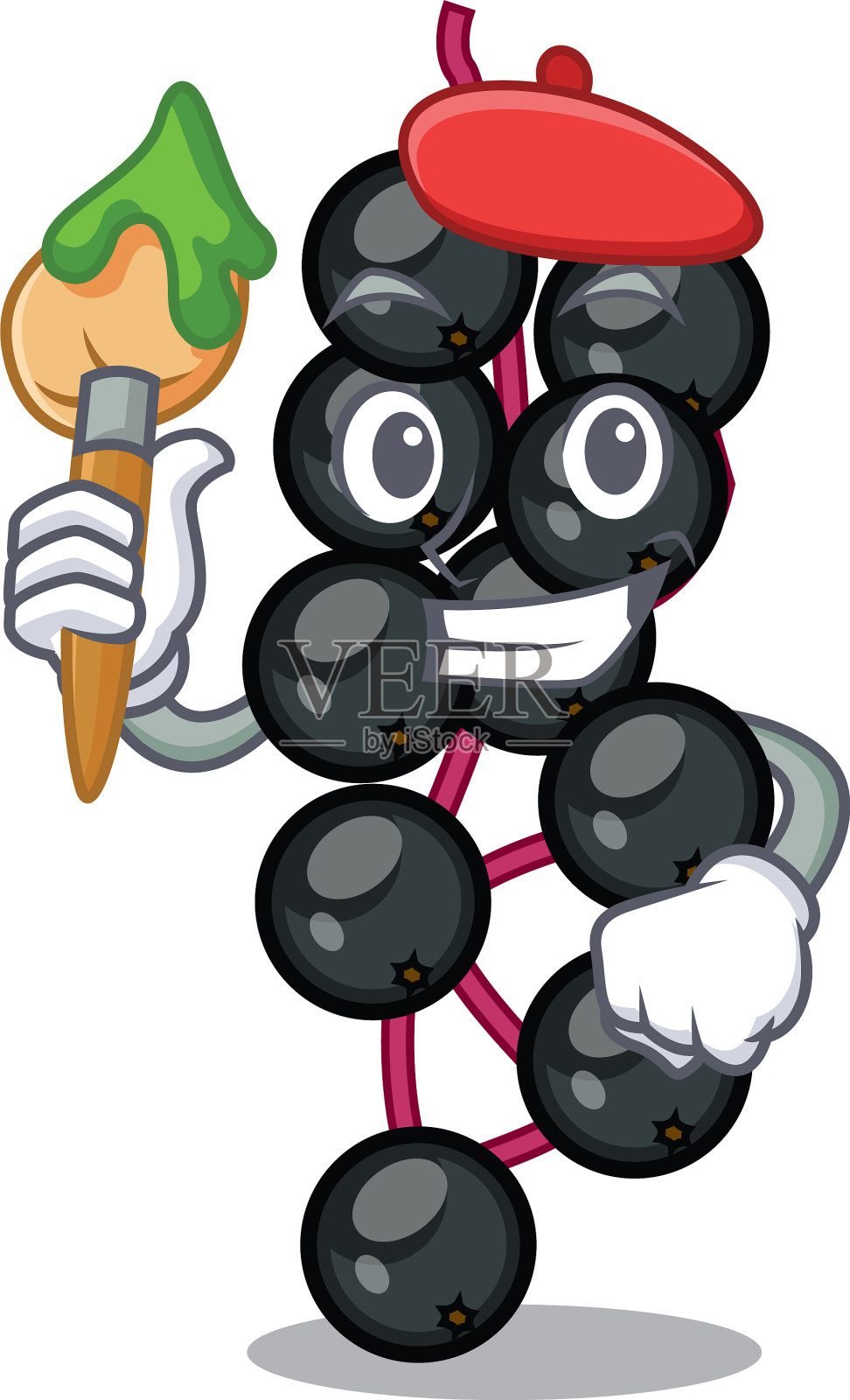 艺术家接骨木果上面的木桌卡通设计元素图片