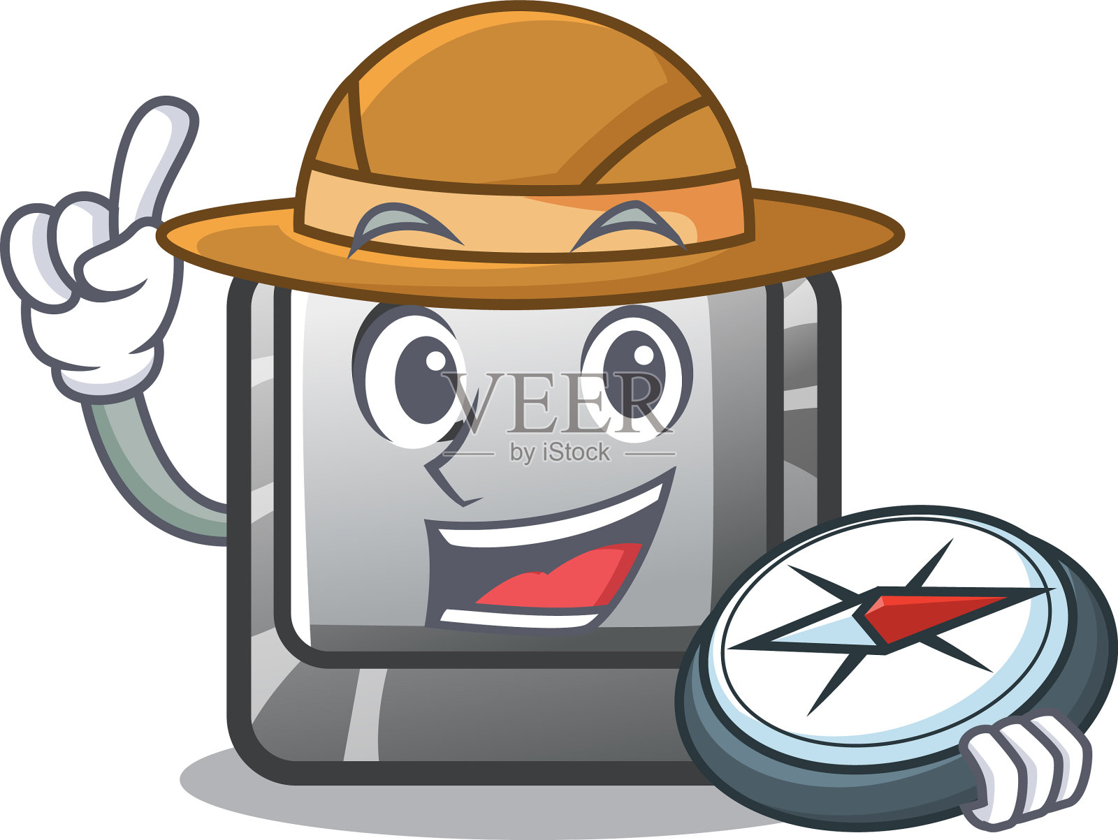 浏览器按钮c在卡通隔离设计元素图片