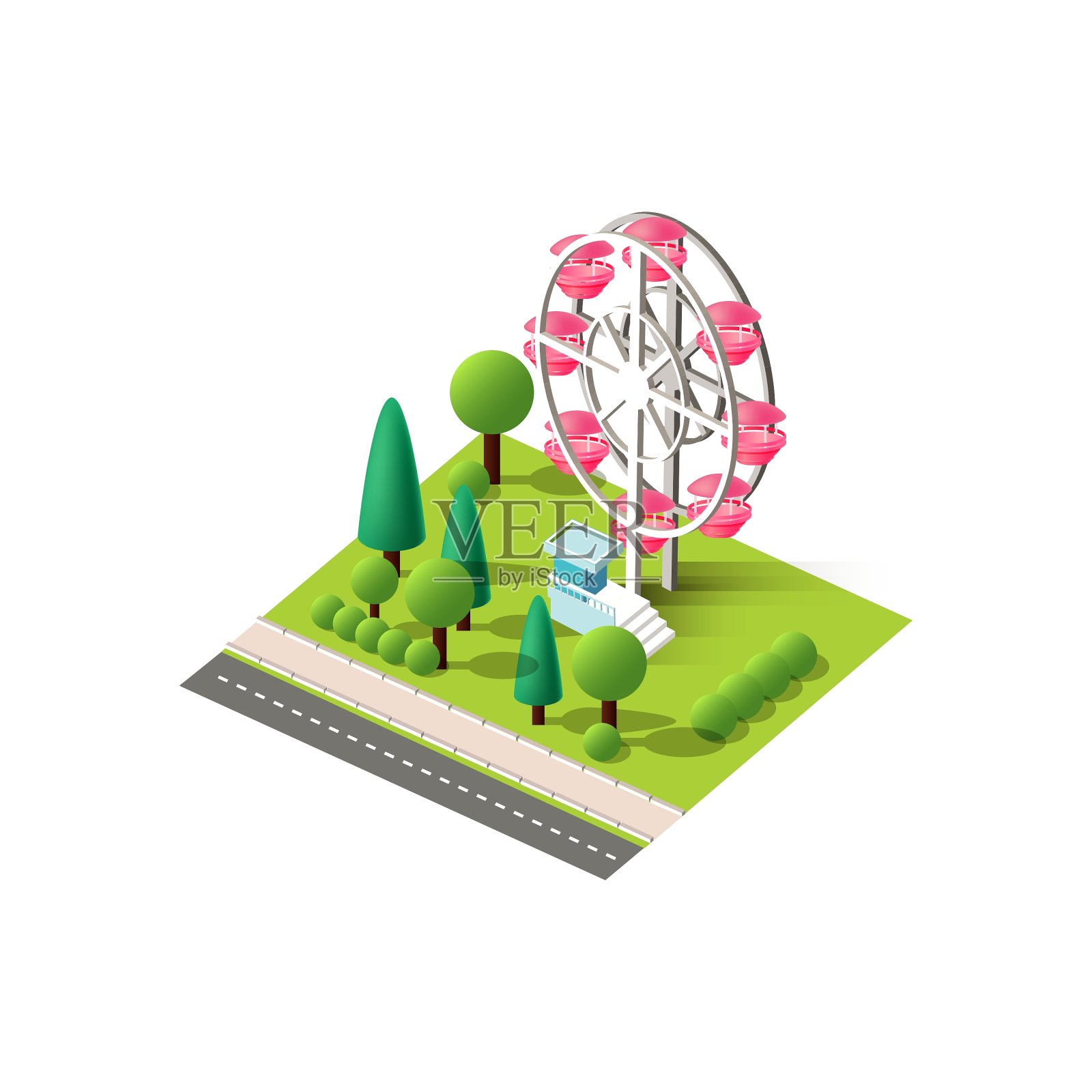 等容线摩天轮设计元素图片