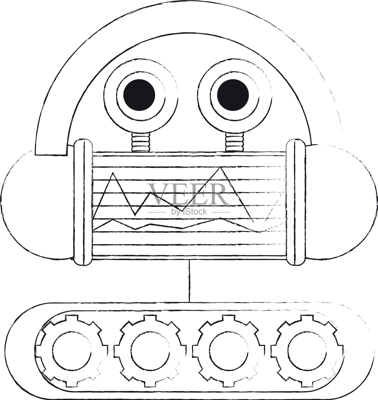 卡通机器人图标设计元素图片
