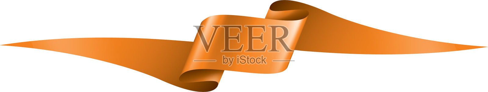 白色背景上的橙色丝带设计元素图片