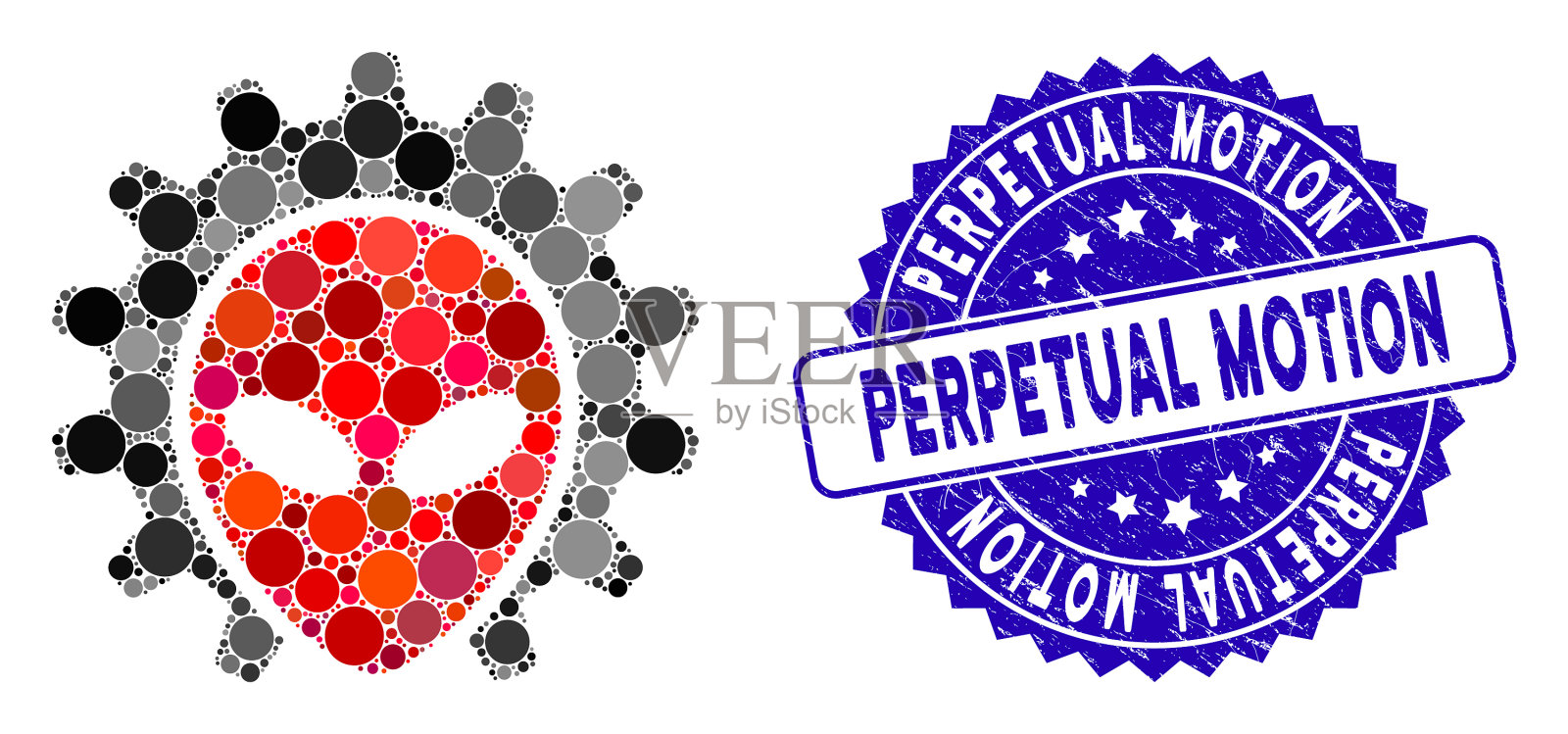 拼贴异形技术图标与纹理插画图片素材