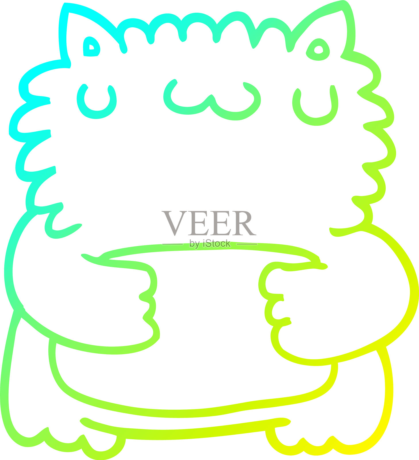 冷斜线画卡通熊设计元素图片