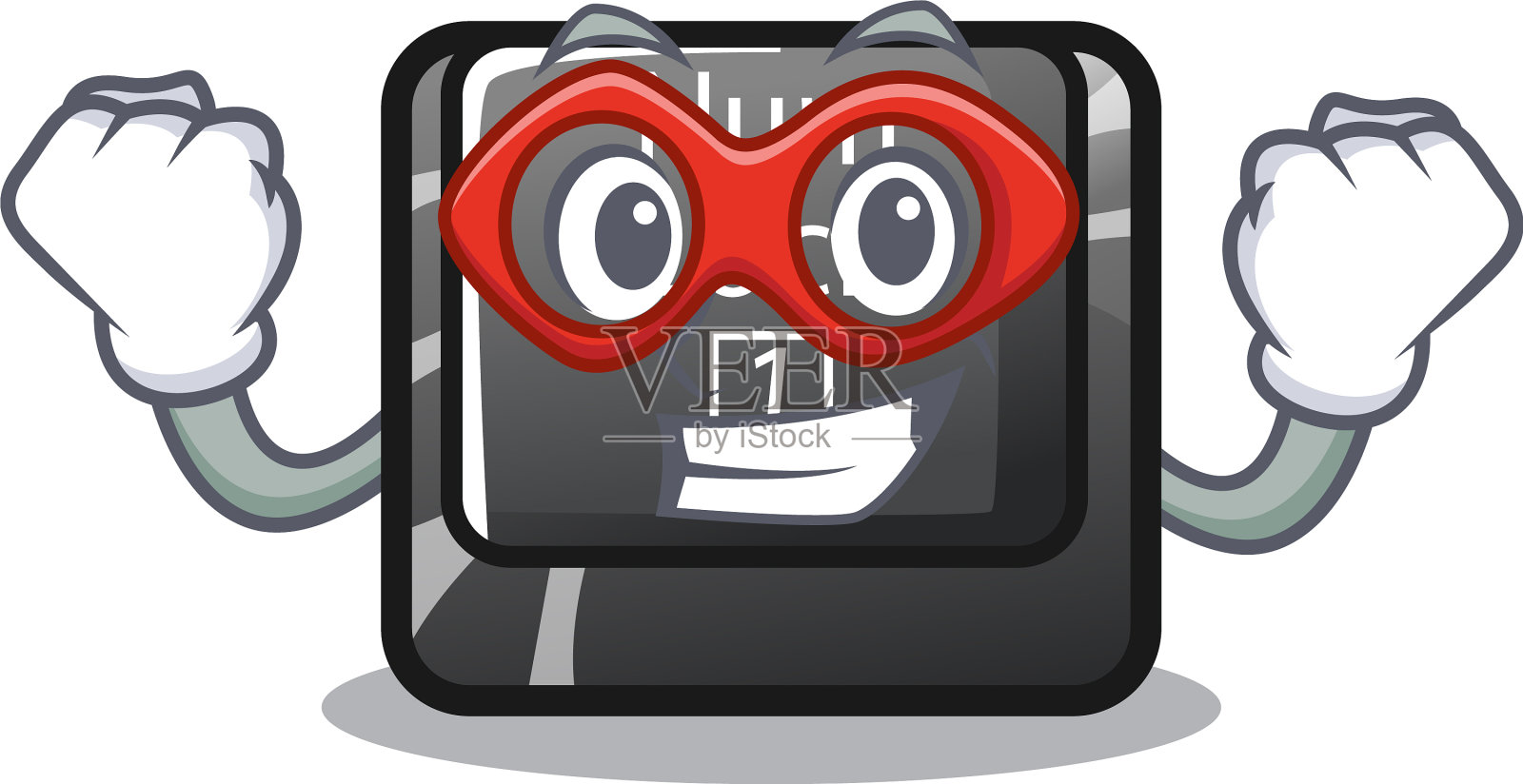 卡通形状的超级英雄数字锁设计元素图片