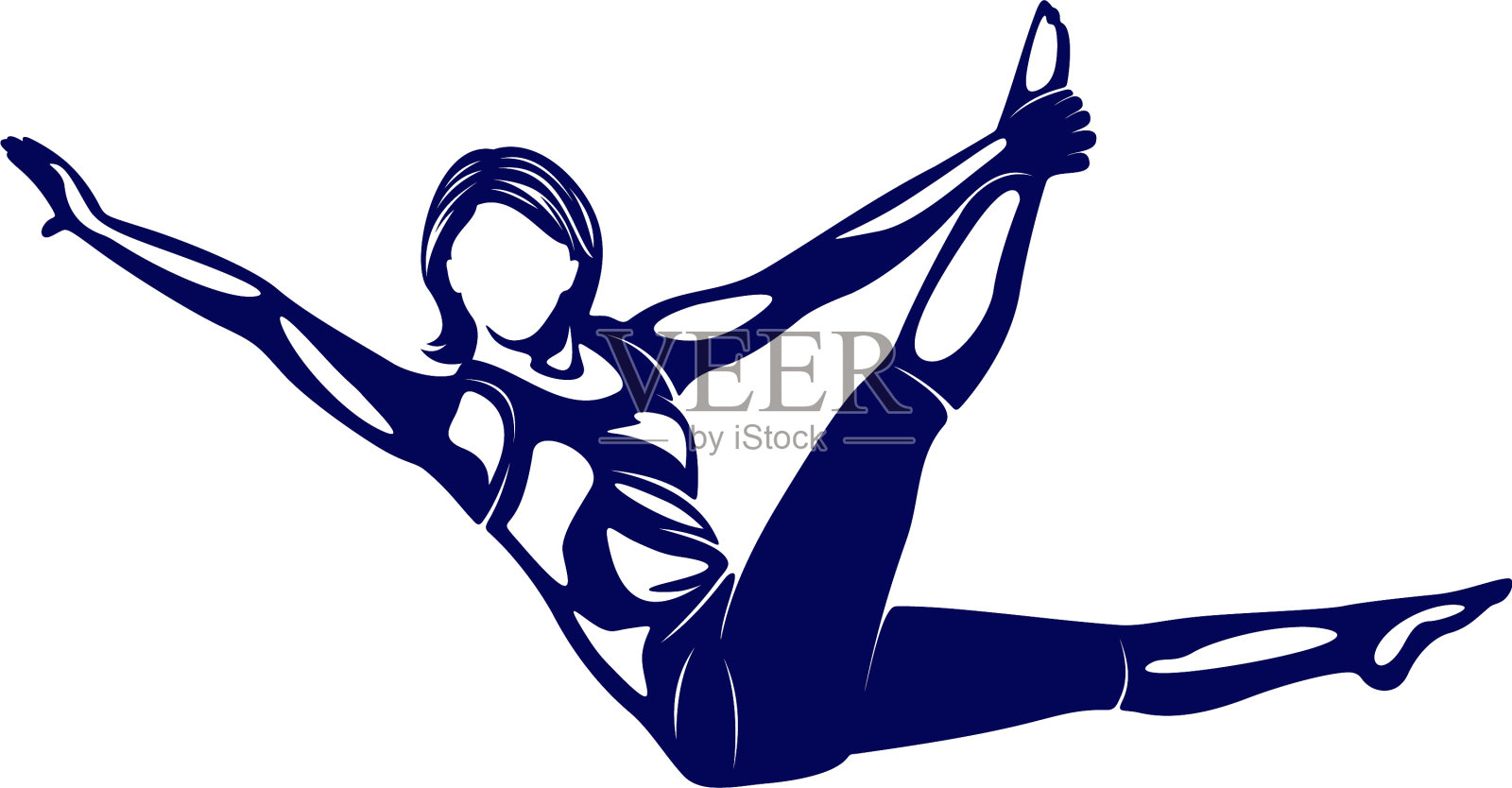 美丽的健身标志瑜伽标志模板女人设计元素图片