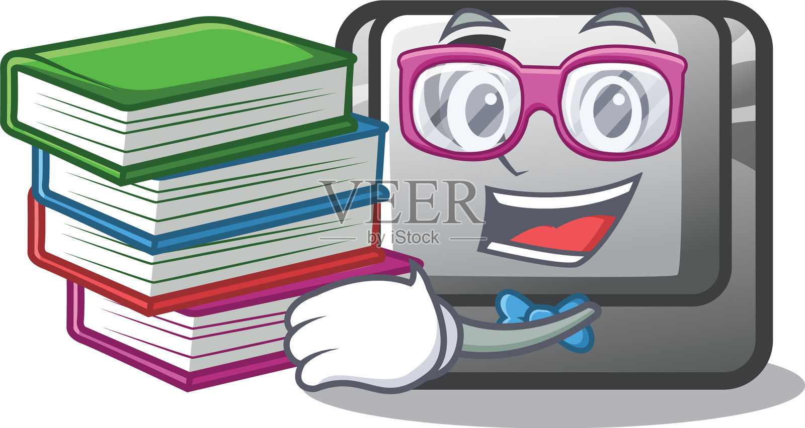 学生用书按钮c安装在卡通上设计元素图片