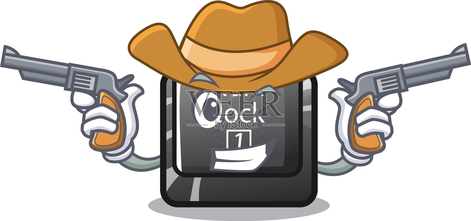 牛仔号锁与人物隔离设计元素图片