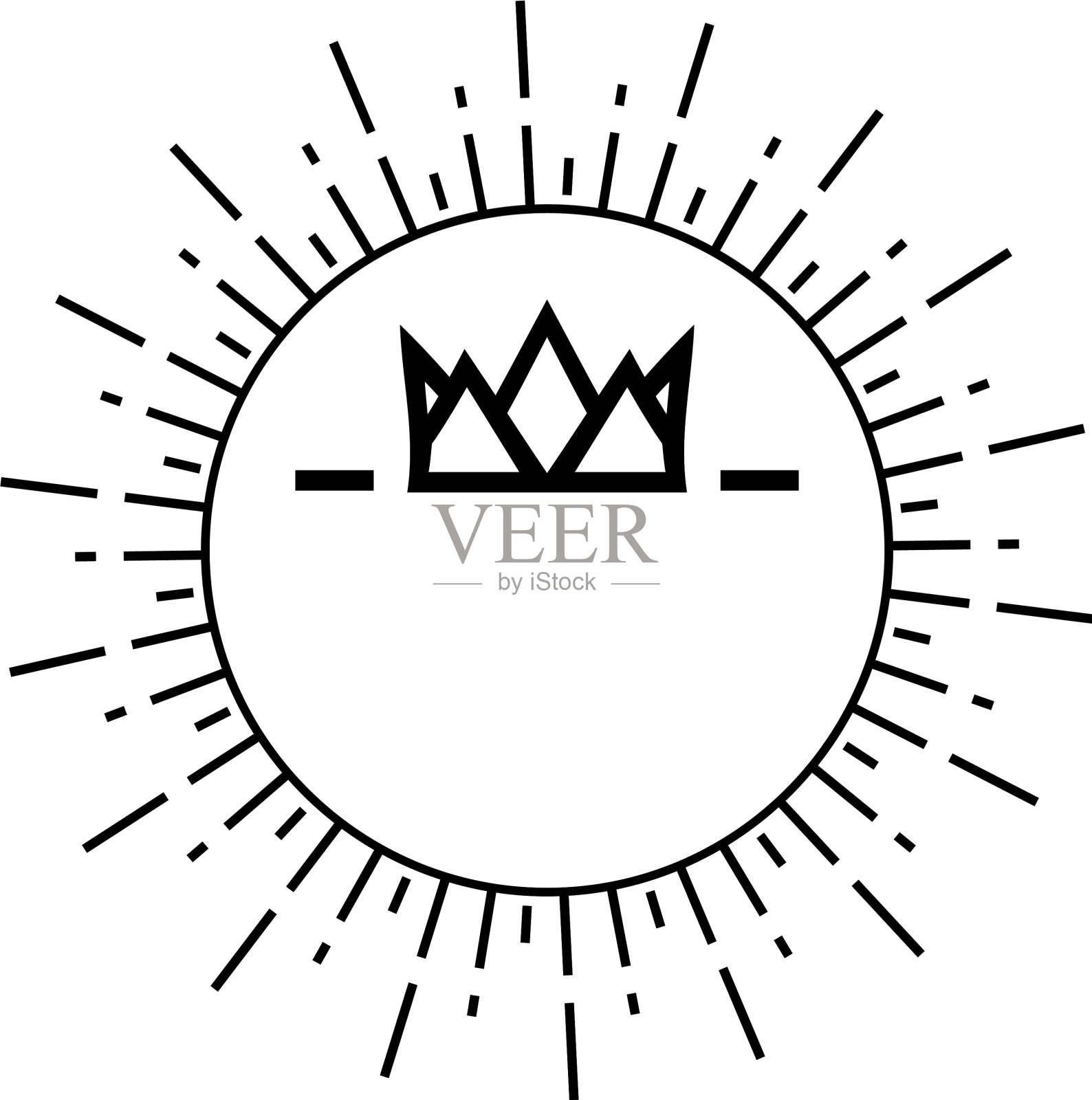 复古复古的空白标签与皇冠标志设计元素图片