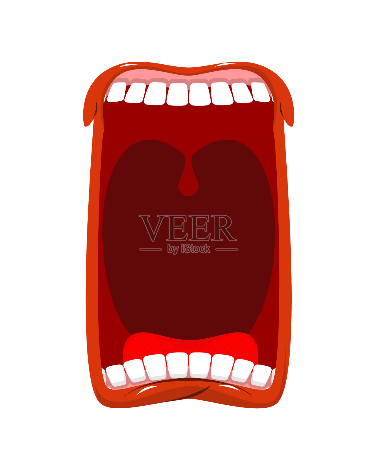 张开嘴，牙齿和舌头饿了就打白呵欠设计元素图片