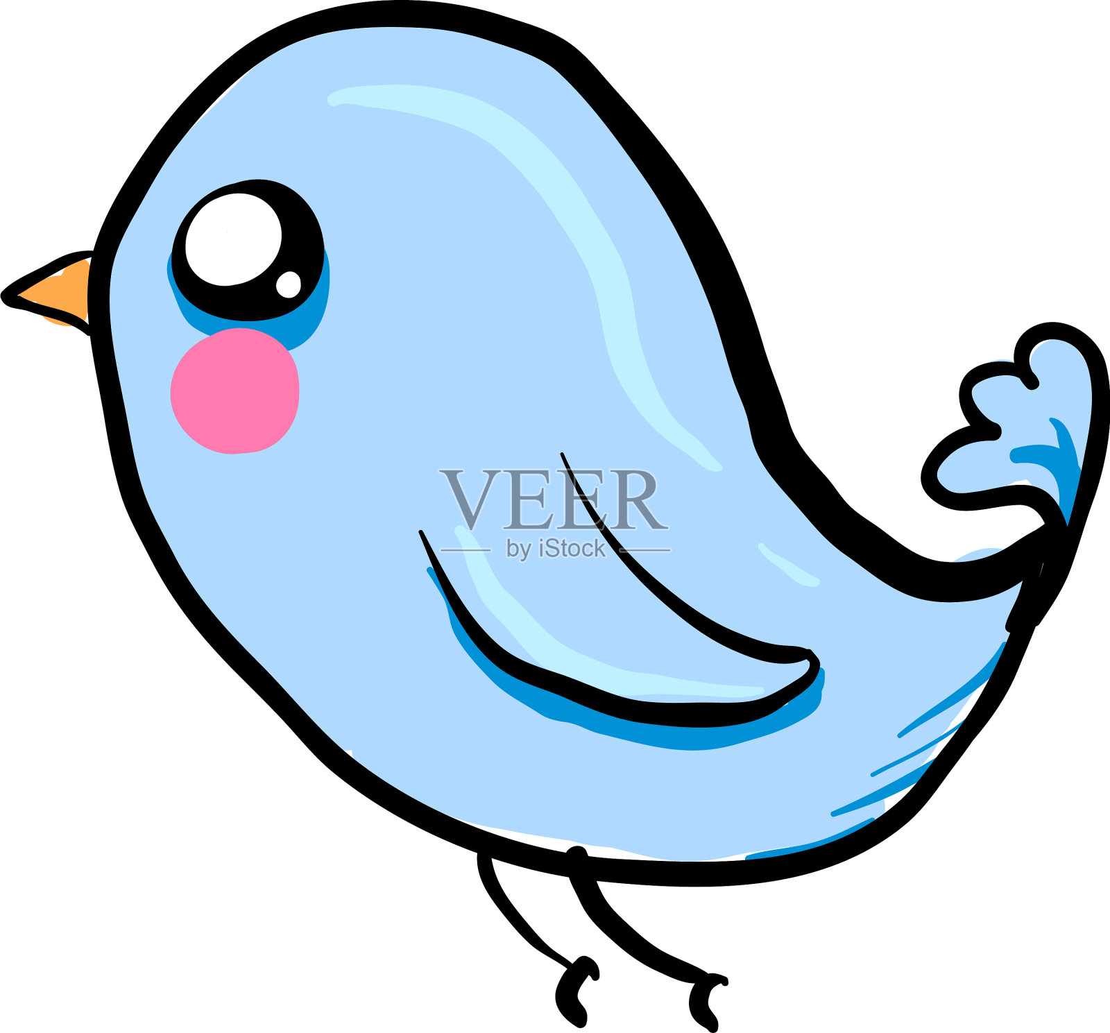 白色背景上漂亮的蓝鸟设计元素图片